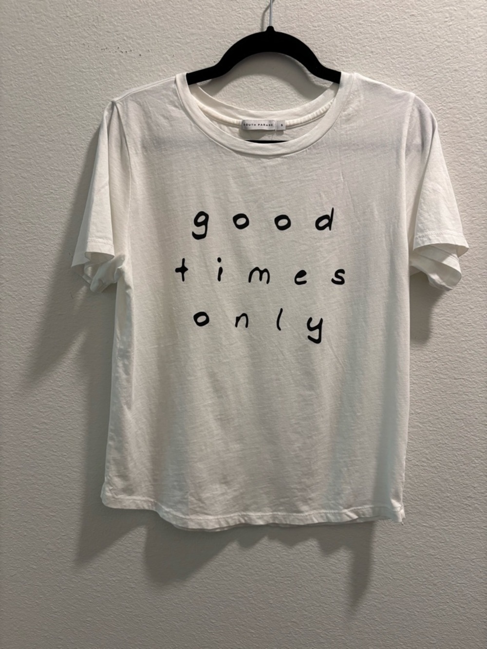 SOUTH PARADE Good Times Only White Graphic Tee, size S